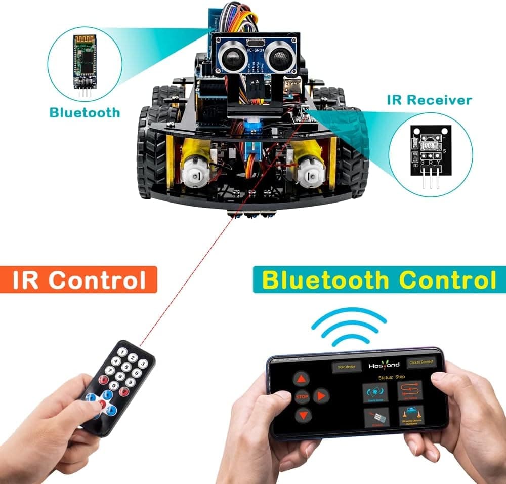 Kit Carro Robot Inteligente R3 | Arduino + Bluetooth + Seguidor de Línea + Ultrasonido