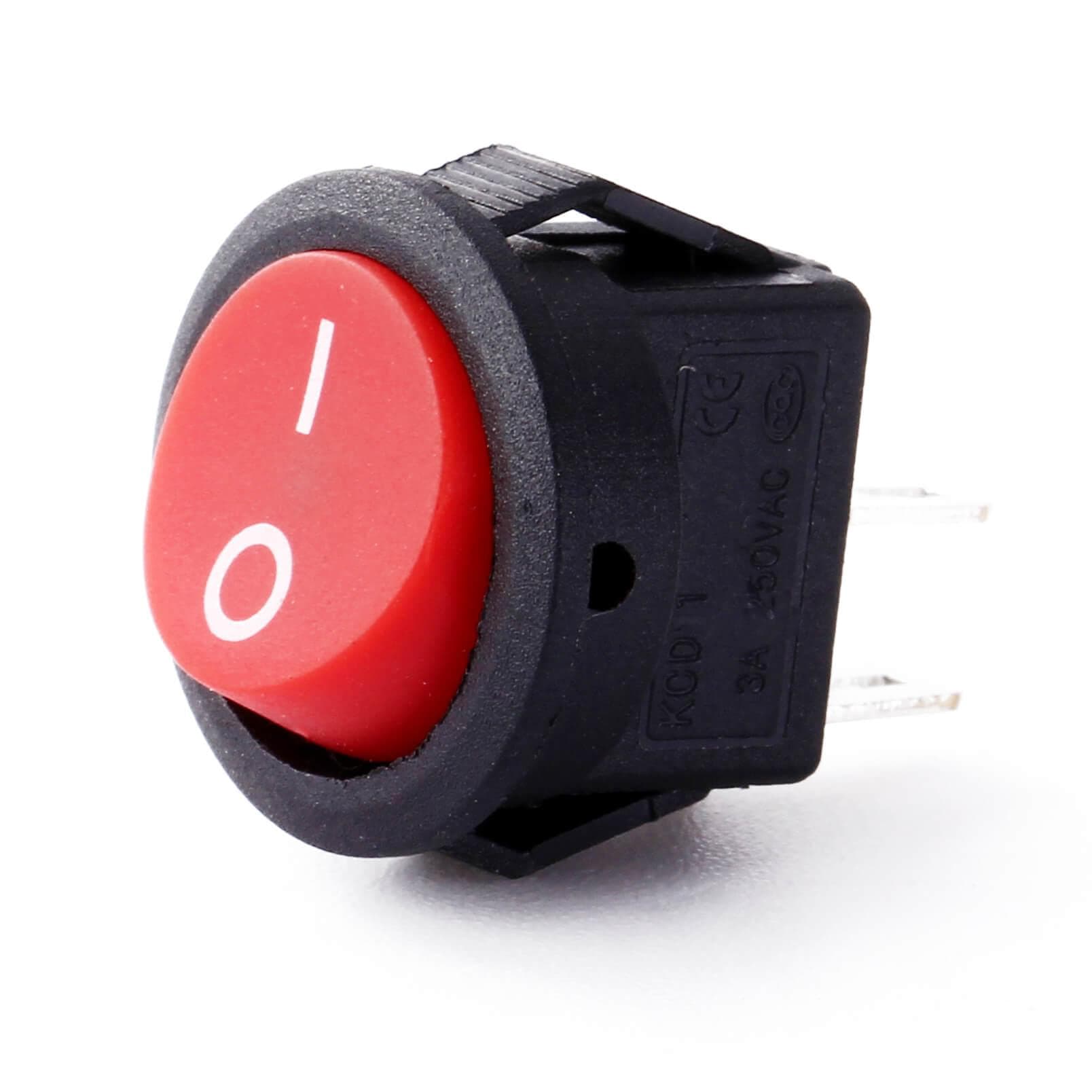 Interruptor Redondo rojo 2 Pines