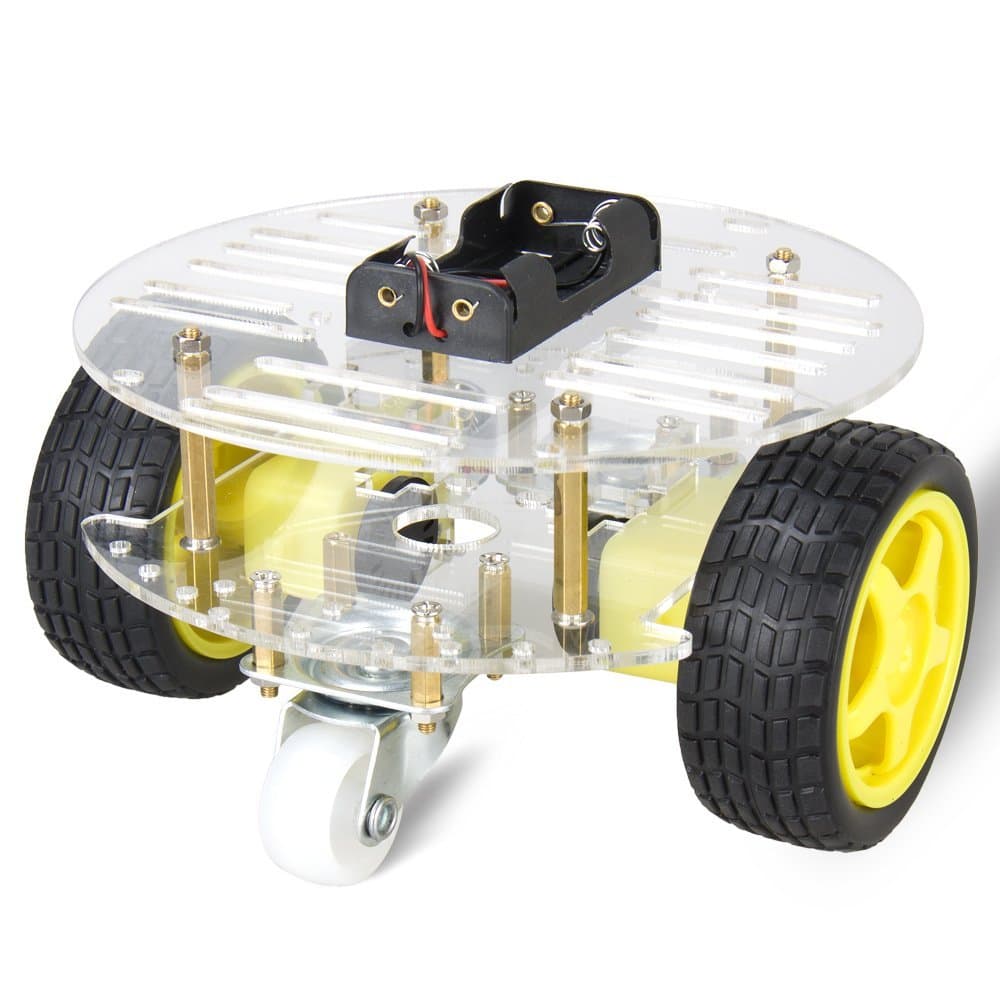 Kit Chasis Carro Robot 2WD Redondo | 2 Bases Acrílicas para Arduino y Robótica