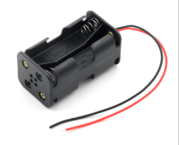 Portapilas 4xAA con Cables Doble Lado