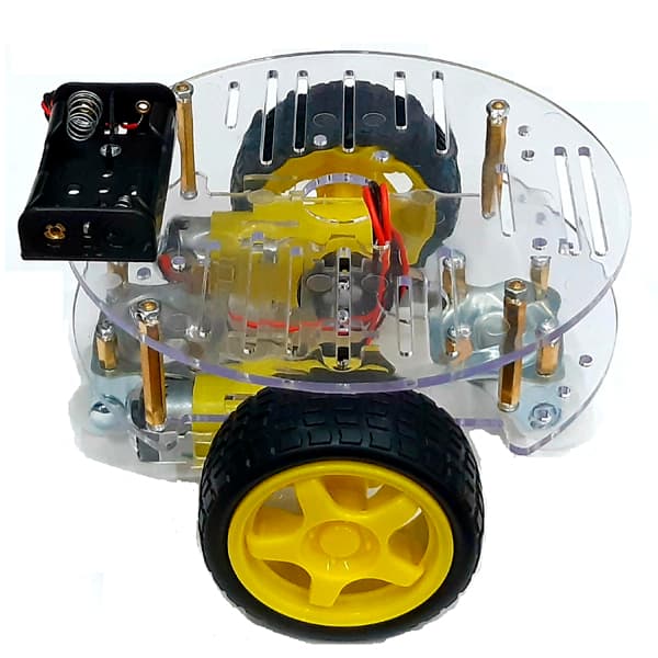 Kit Chasis Carro Robot 2WD Redondo | 2 Bases Acrílicas para Arduino y Robótica