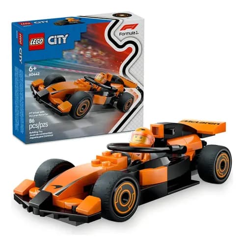 LEGO® City Piloto de Fórmula 1® con Auto McLaren (60442) | Set de Construcción