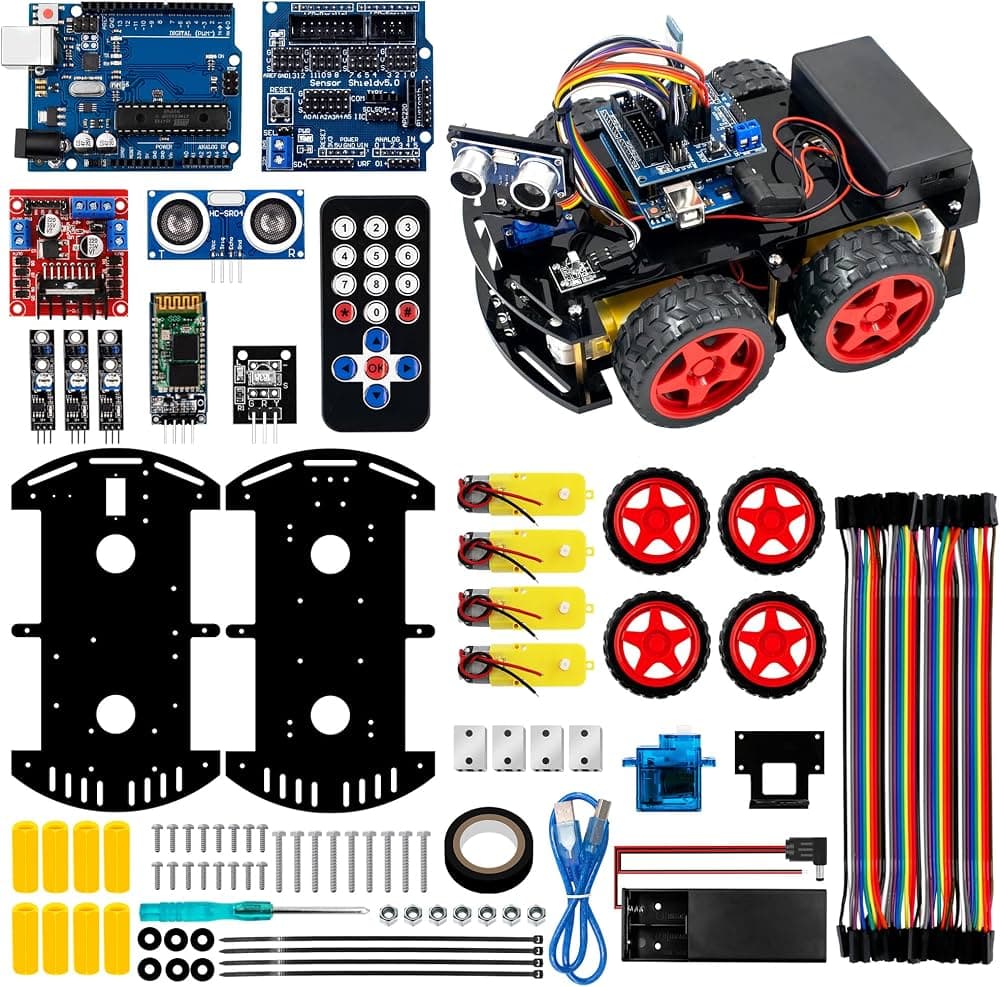 Kit Carro Robot Inteligente R3 | Arduino + Bluetooth + Seguidor de Línea + Ultrasonido