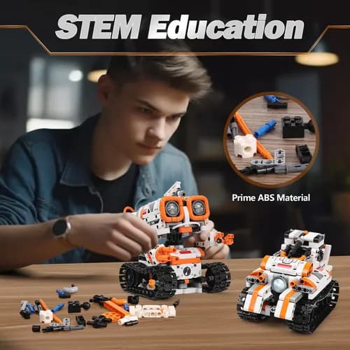 Kit de Robótica STEM 4 en 1 con Control Remoto, App y Programación | Compatible con Bloques Tipo LEGO