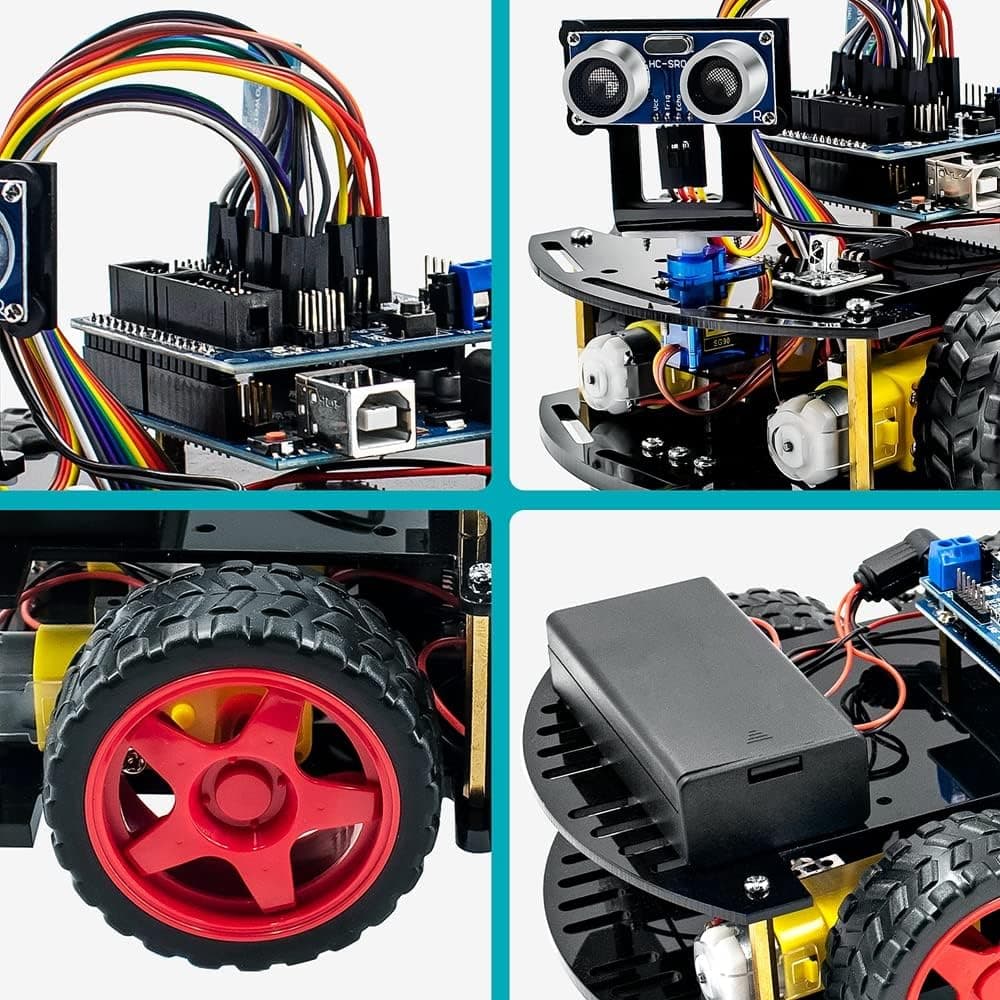 Kit Carro Robot Inteligente R3 | Arduino + Bluetooth + Seguidor de Línea + Ultrasonido